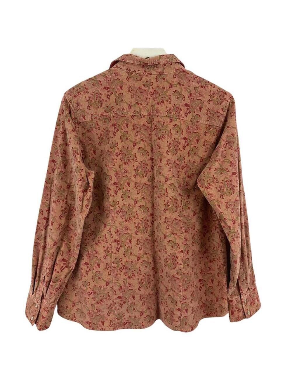Oh Baby Motherhood Women’s Paisley Snap Button Long Sleeve Shirt Size L - Picture 2 of 5